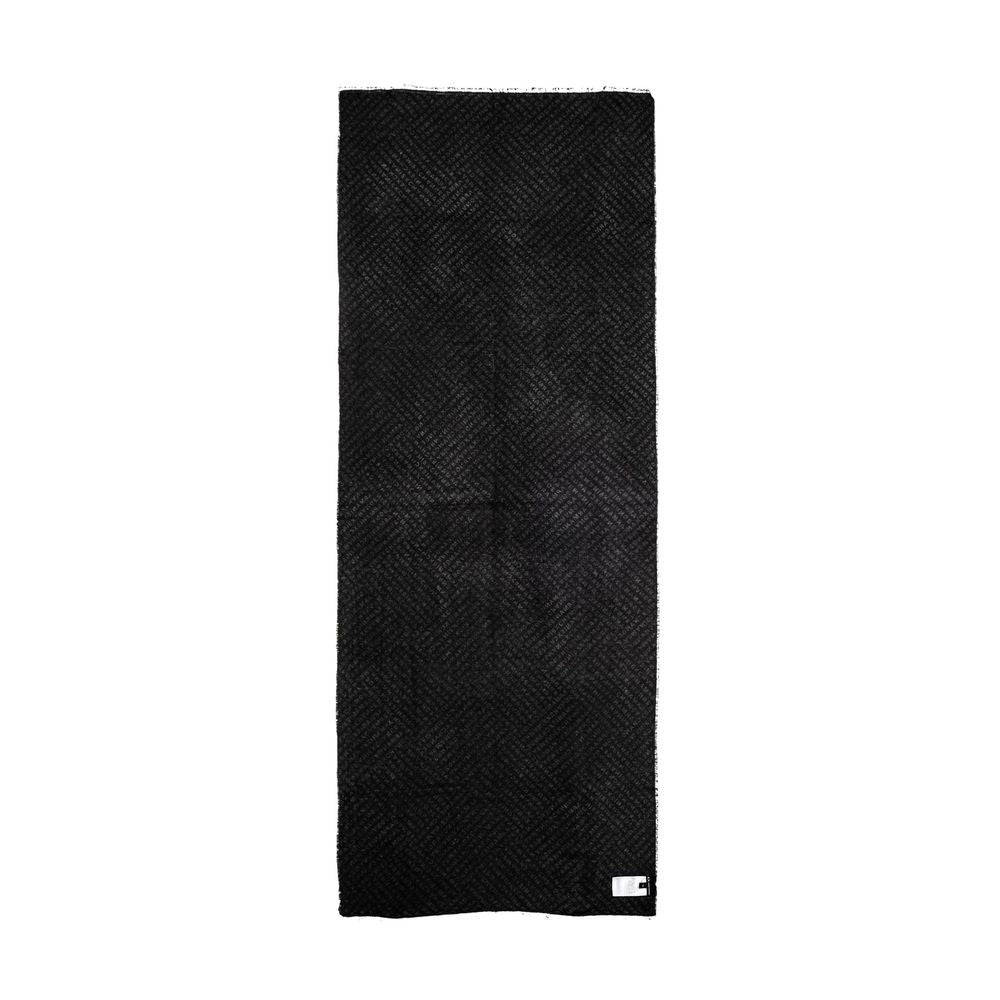Armani Exchange Black Viscose Scarf - Luxurious Fashion Essential