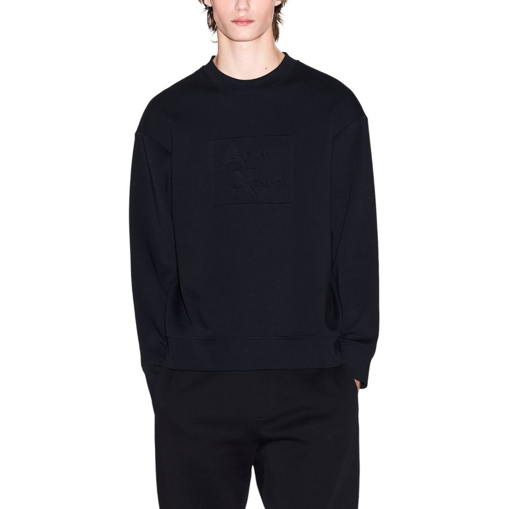 Elevate your wardrobe with the Armani Exchange Black Cotton Sweatshirt from the FW25 collection, blending luxurious comfort and contemporary style for the discerning individual.