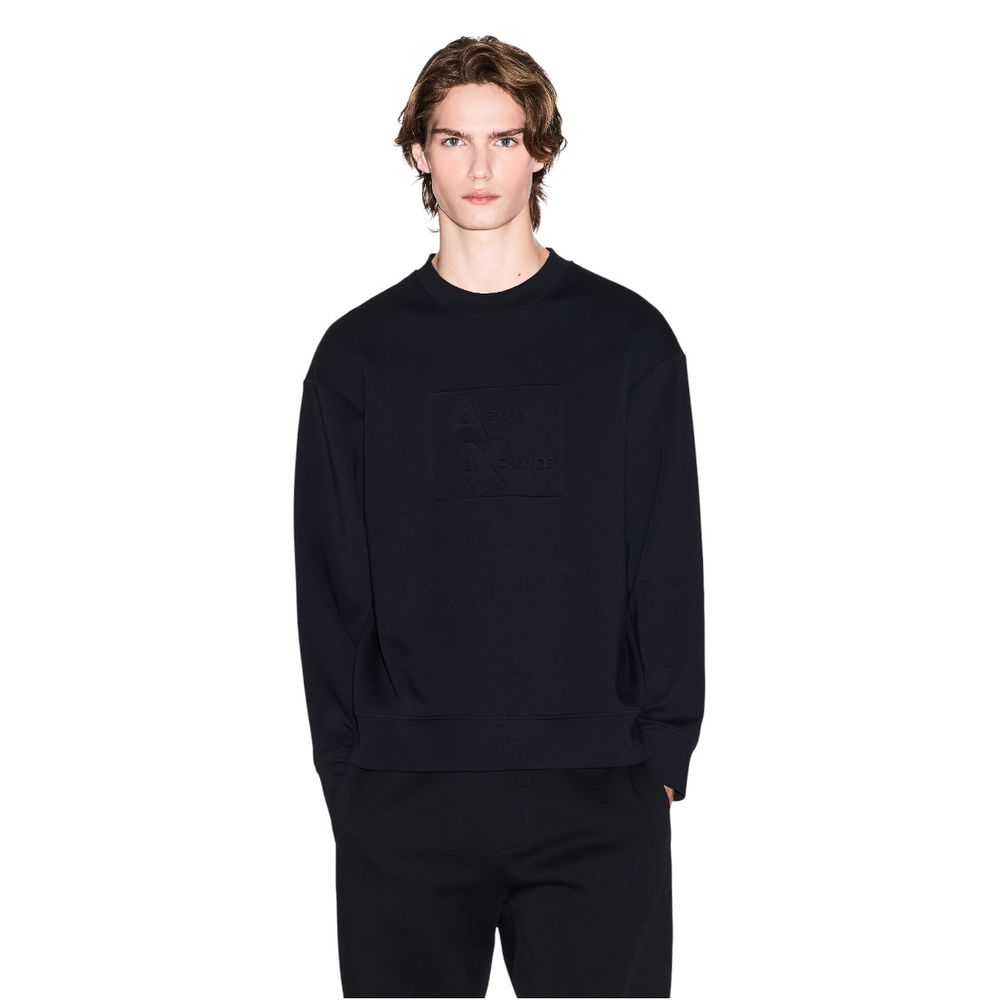 Experience the luxurious comfort of the Armani Exchange Black Cotton Sweatshirt from the FW25 collection, crafted for elegance and effortless style.
