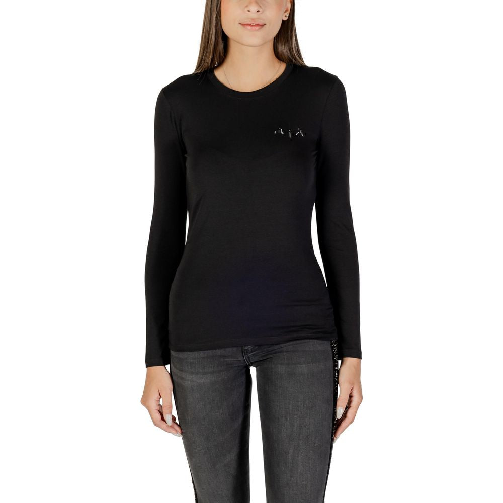 Elevate your wardrobe with the Armani Exchange Black Cotton T-Shirt, crafted from a luxurious cotton blend, embodying sophistication and timeless elegance for every occasion.