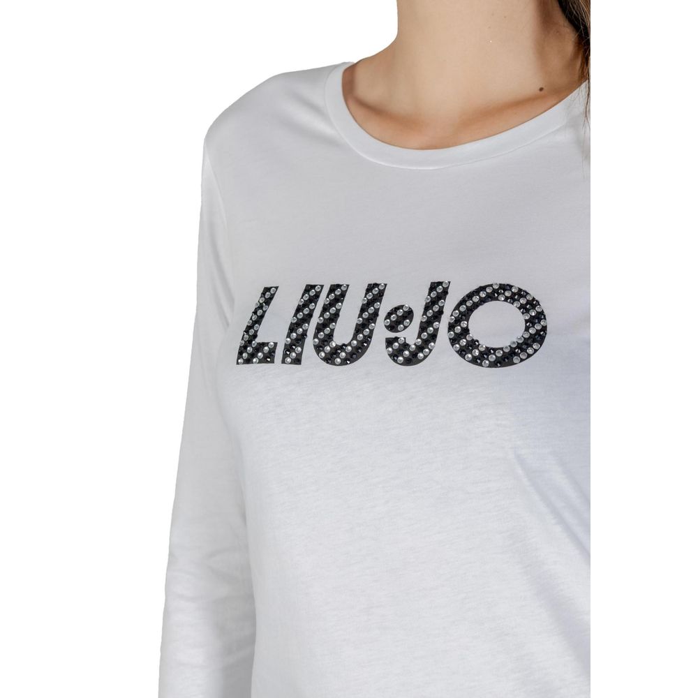 Liu Jo White Cotton Long Sleeve T-Shirt