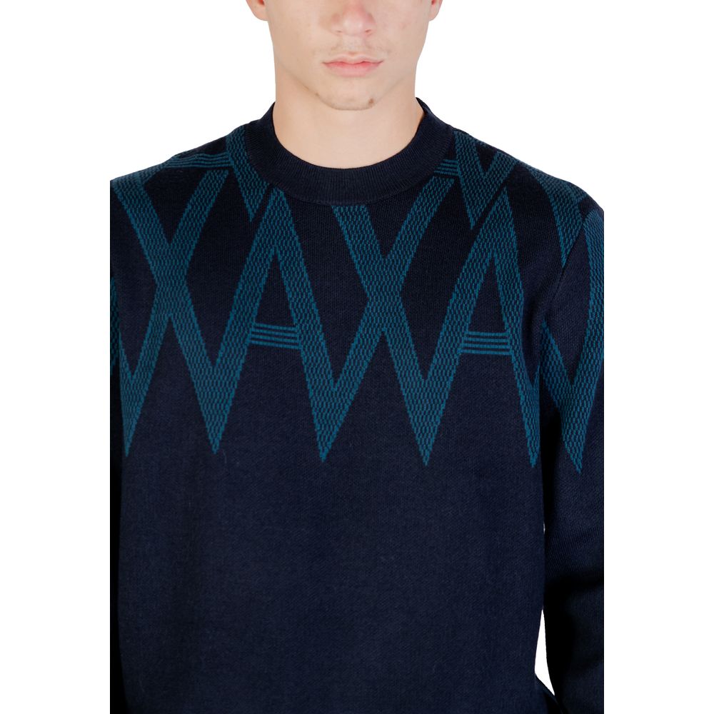 Elevate your wardrobe with the Armani Exchange Black Marabou Sweatshirt, a luxurious blend of acrylic, cotton, and wool, embodying modern sophistication and timeless elegance.