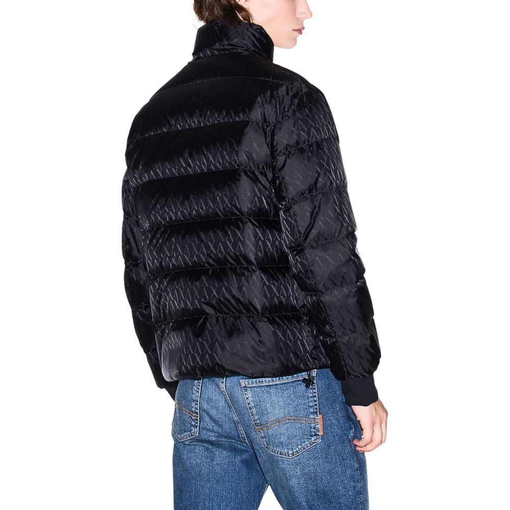 Discover the Armani Exchange Black Polyamide Coat, a masterpiece of contemporary luxury, crafted for the discerning individual seeking elegance and warmth this winter.