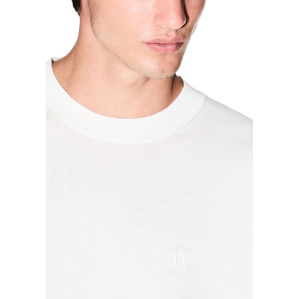 Indulge in the Armani Exchange Cream Viscose Sweatshirt, a luxurious blend of viscose, cotton, and silk, embodying refined craftsmanship and timeless elegance for discerning tastes.