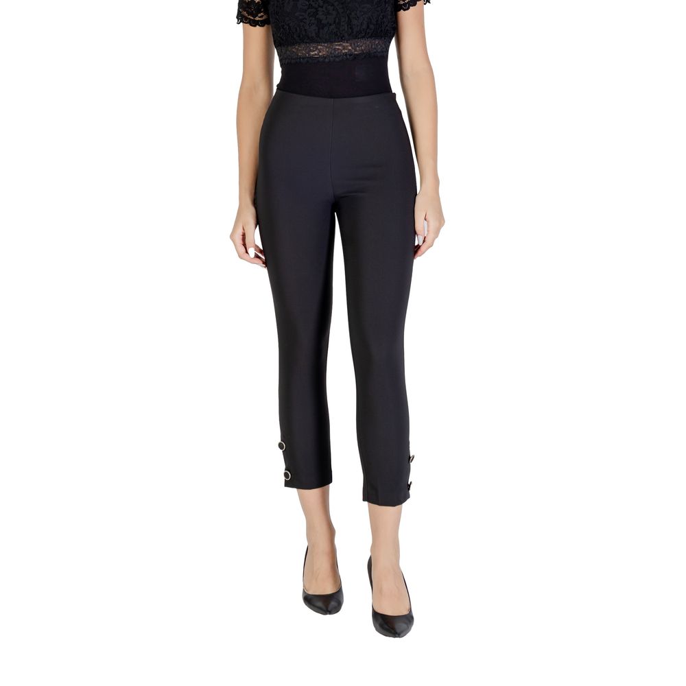 Elevate your wardrobe with Rinascimento's Black Polyester Casual Pants, a luxurious blend of comfort and style, perfect for any sophisticated occasion.
