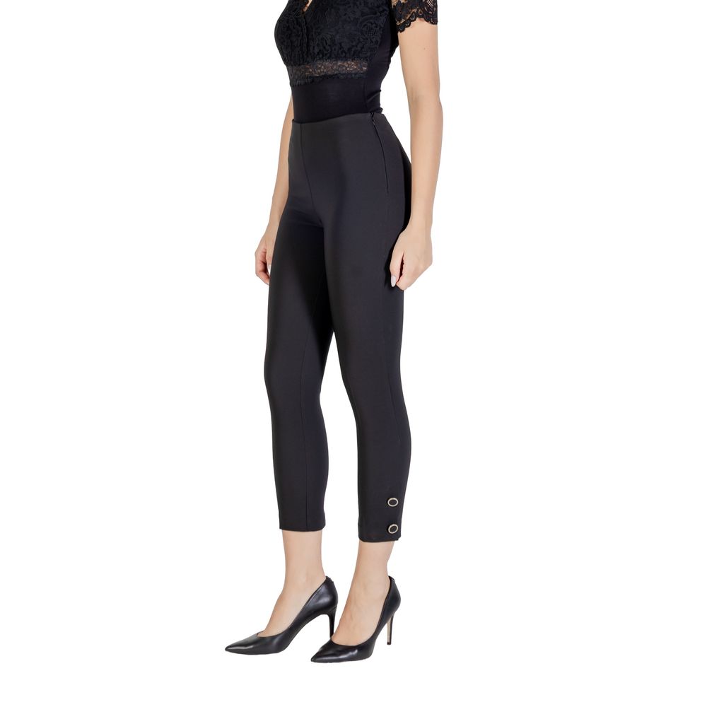 Elevate your wardrobe with Rinascimento's Black Polyester Casual Pants, crafted for sophistication and comfort, embodying timeless luxury for every occasion.