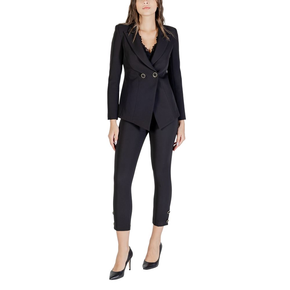 Experience the allure of Rinascimento's Black Polyester Casual Pants, where exquisite craftsmanship meets luxurious comfort, perfect for the modern connoisseur.