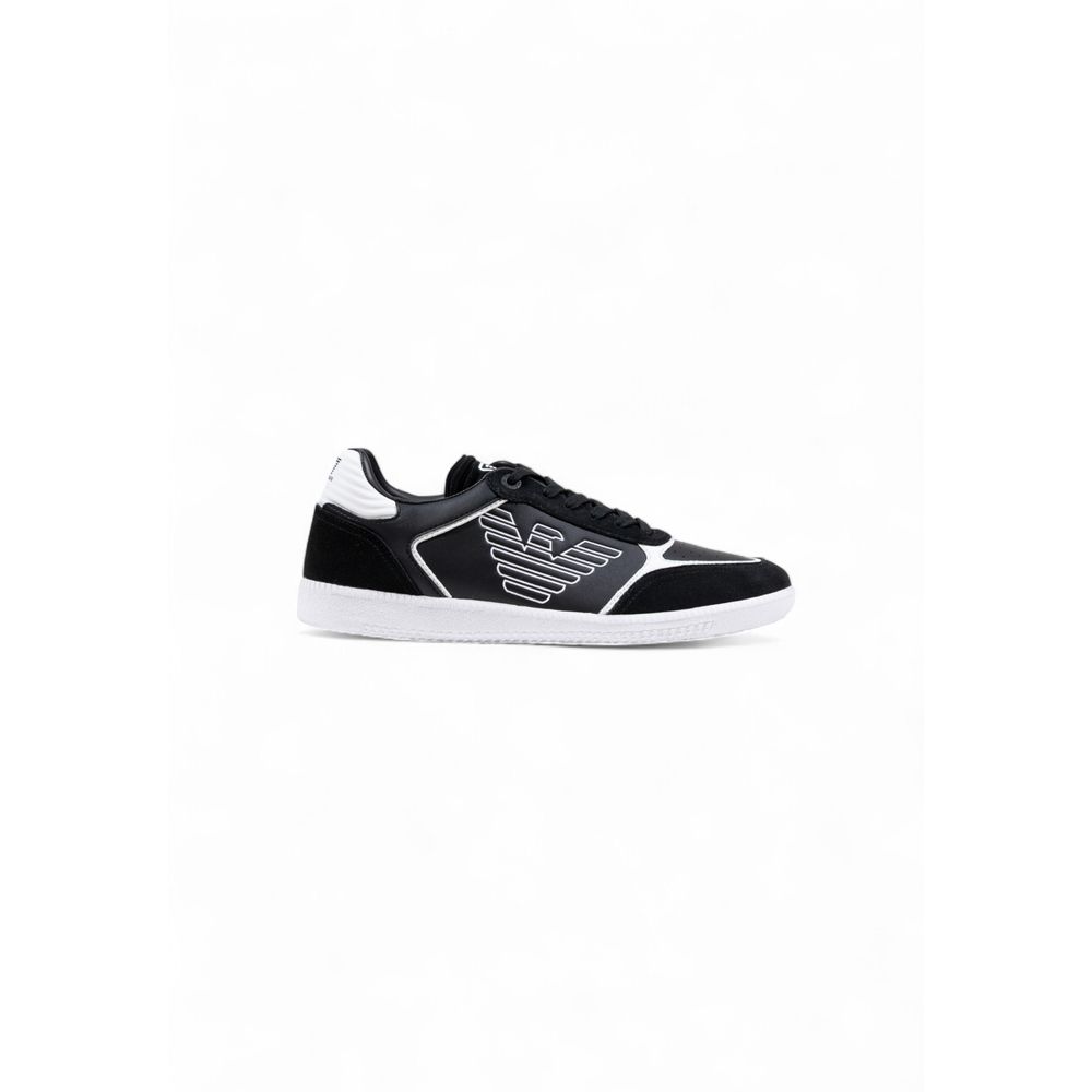 EA7 Emporio Armani Black and White Leather Sneakers - Luxury Athletic Elegance