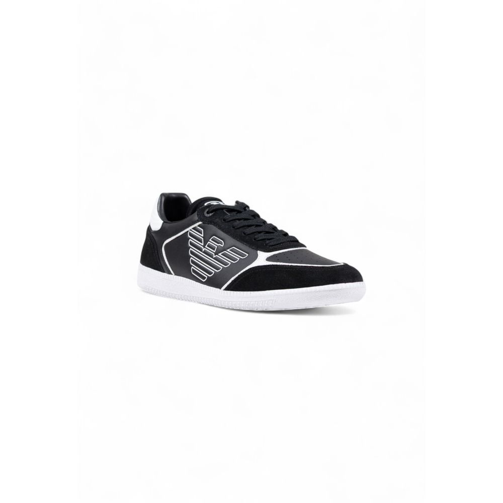 EA7 Emporio Armani Black And White Leather Sneakers - Luxury Redefined