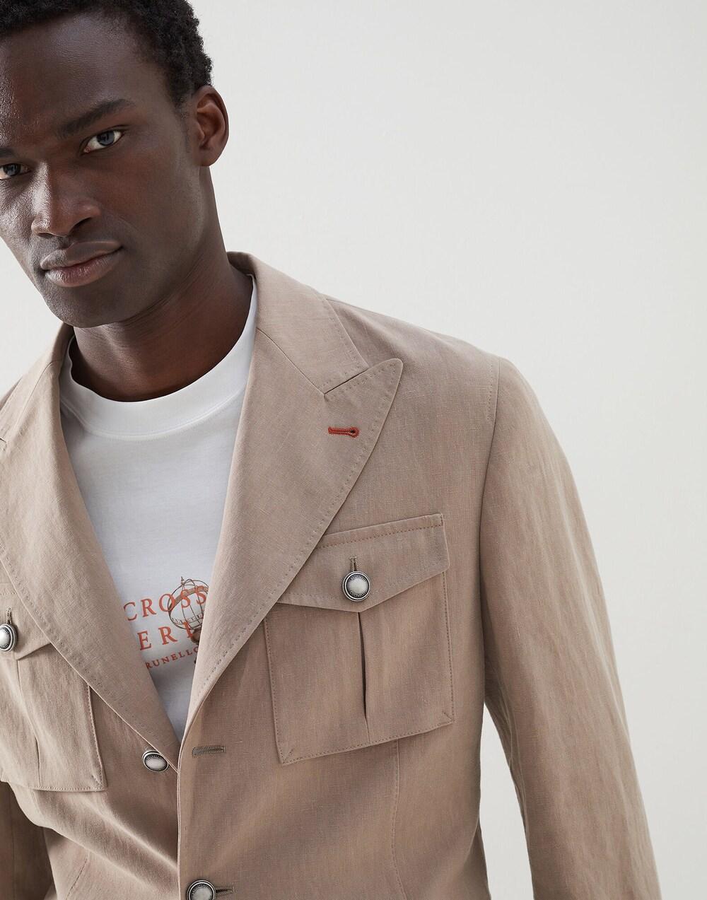 Brunello Cucinelli Brown Linen Jackets And Coat