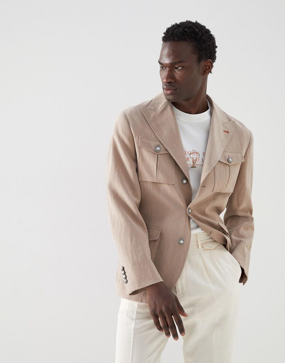Brunello Cucinelli Brown Linen Jackets And Coat