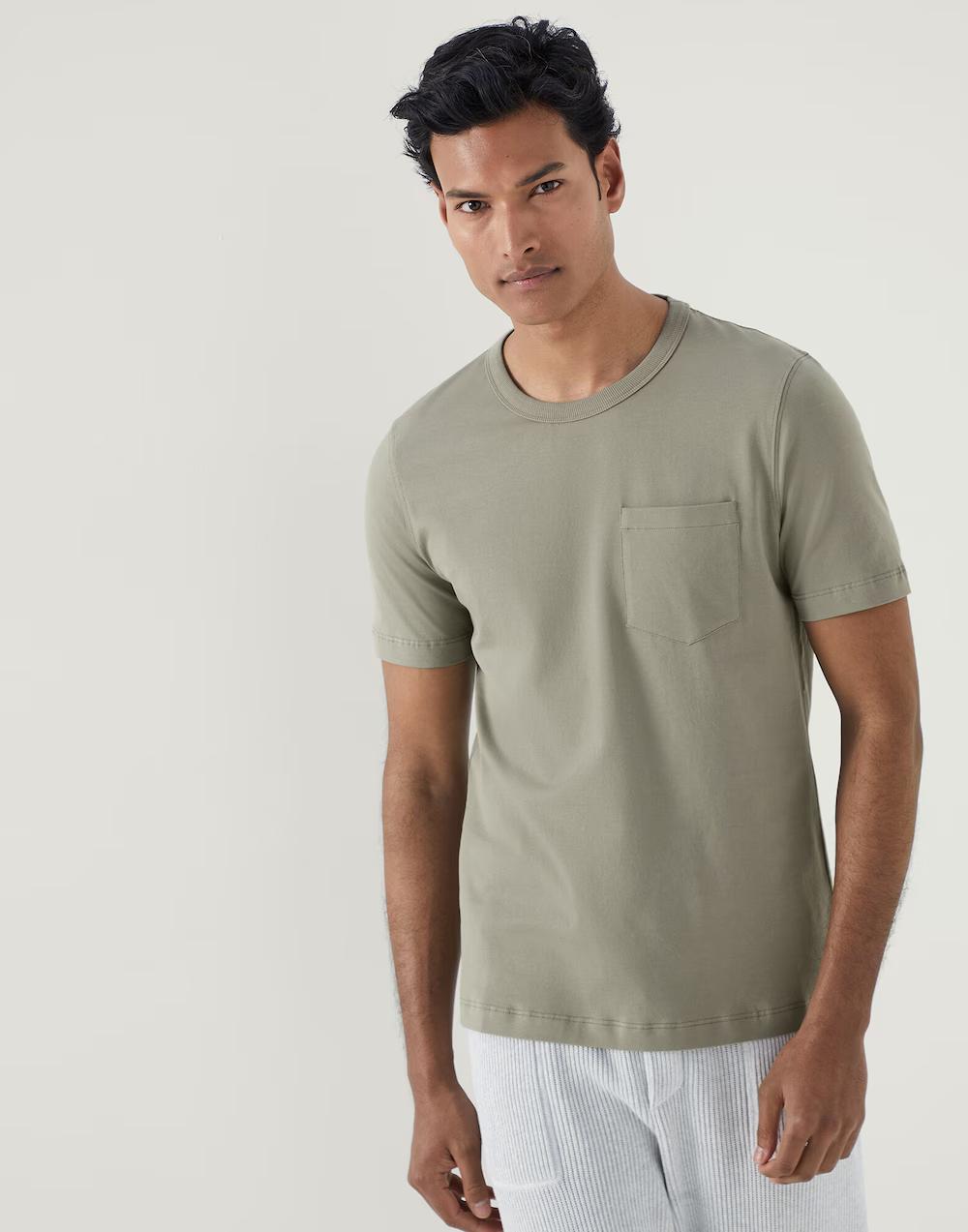 Brunello Cucinelli Green Cotton T-Shirt