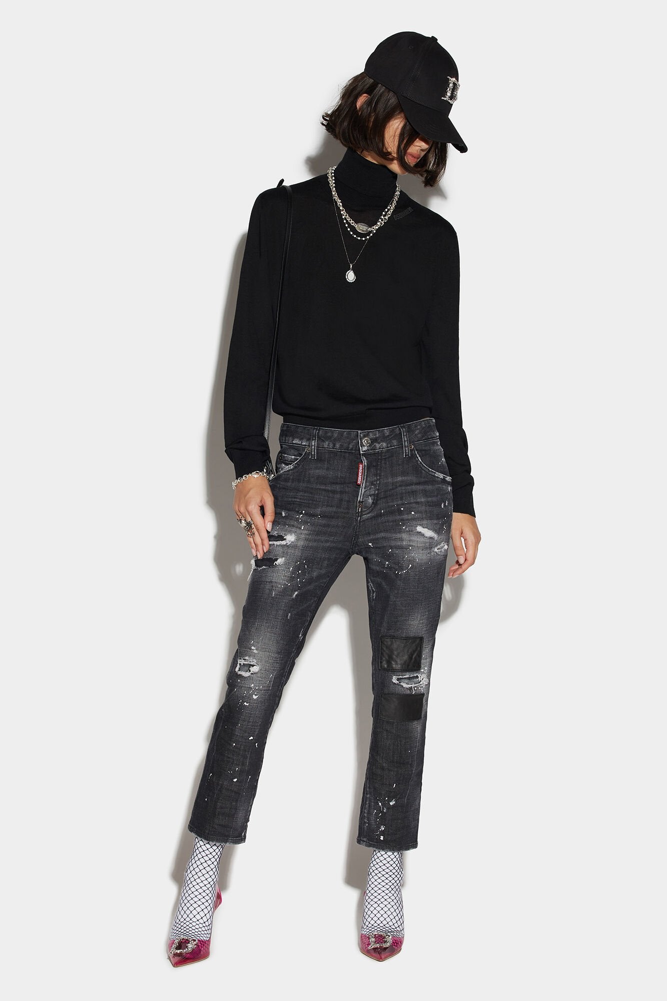 Dsquared² Black Fibres Casual Pants