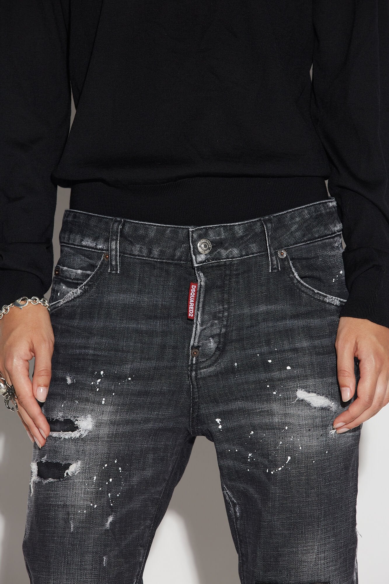 Dsquared² Black Fibres Casual Pants