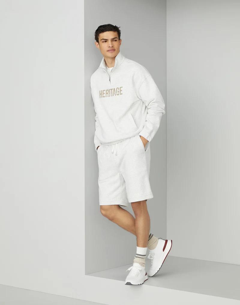 Brunello Cucinelli Silver Cotton Sweatshirt