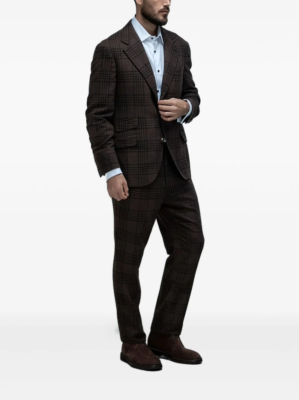 Brunello Cucinelli Brown Wool Two-Piece Suit