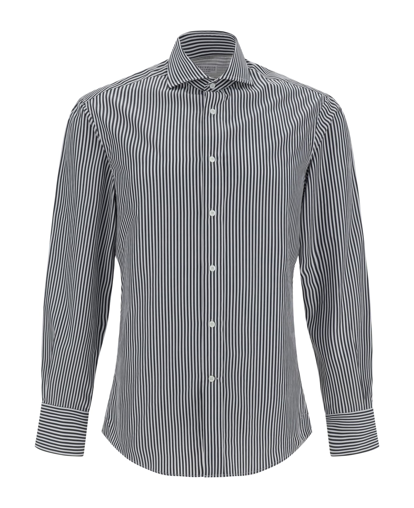 Brunello Cucinelli Bicolor Cotton Pattern Shirt