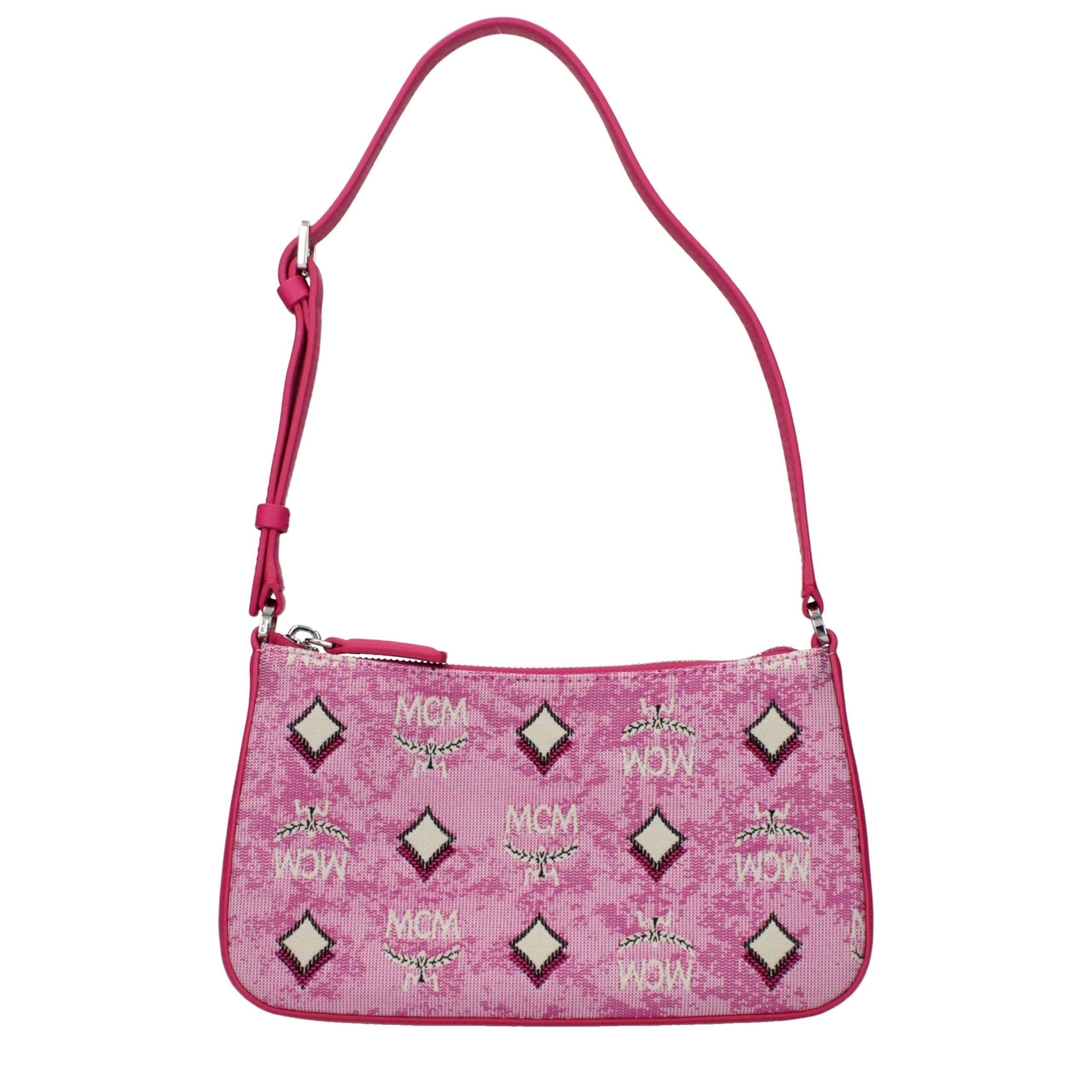 Elevate your style with the MCM Pink Fabric Crossbody Bag, a luxurious blend of exquisite craftsmanship and chic design, perfect for every sophisticated occasion.