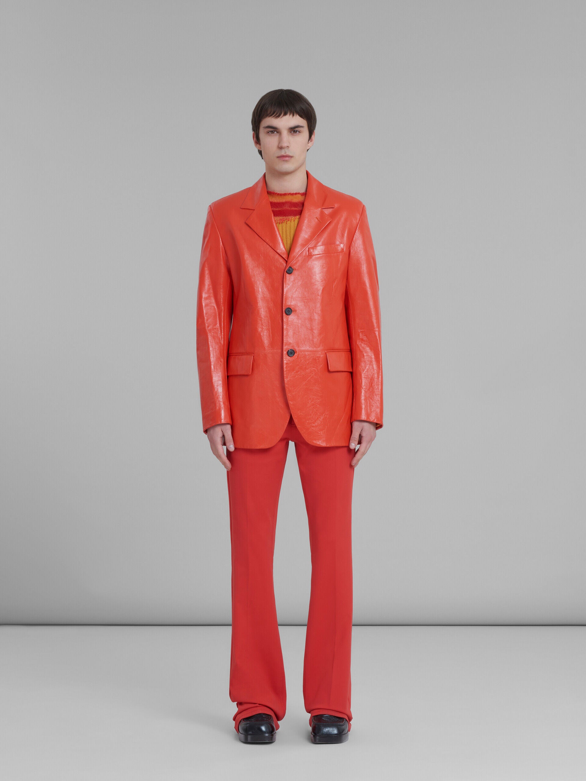 Marni Orange Leather Jacket