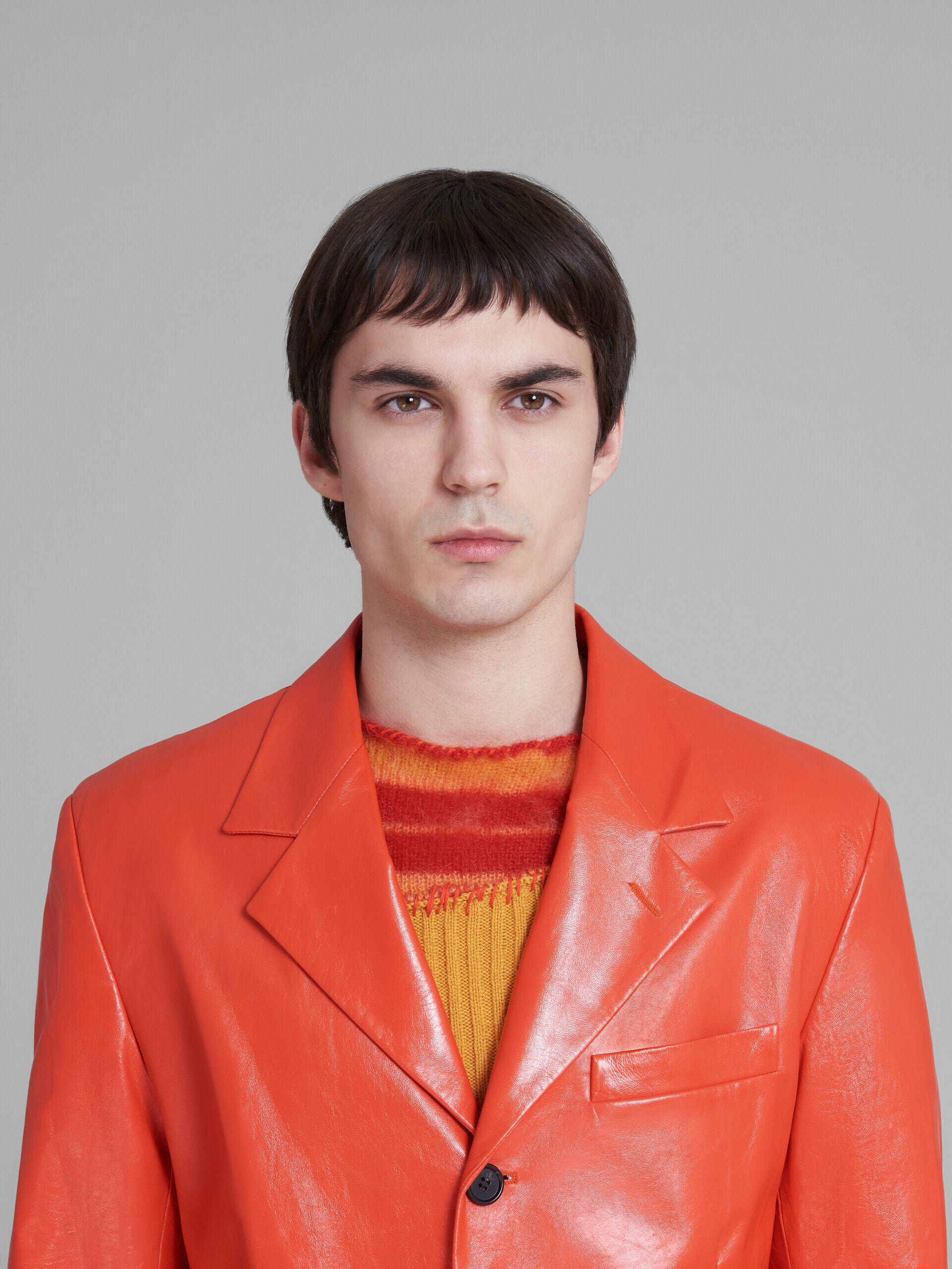 Marni Orange Leather Jacket