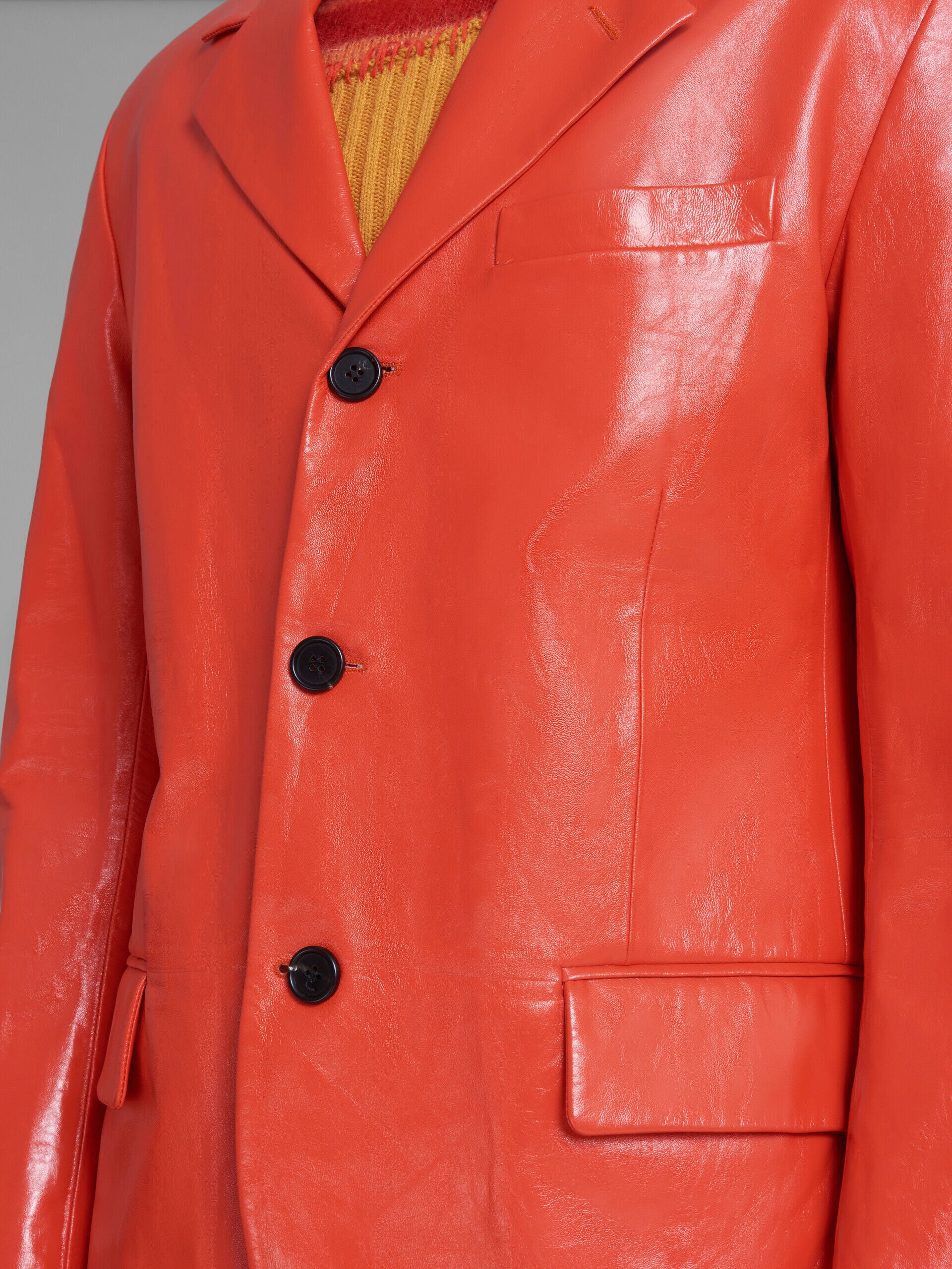 Marni Orange Leather Jacket