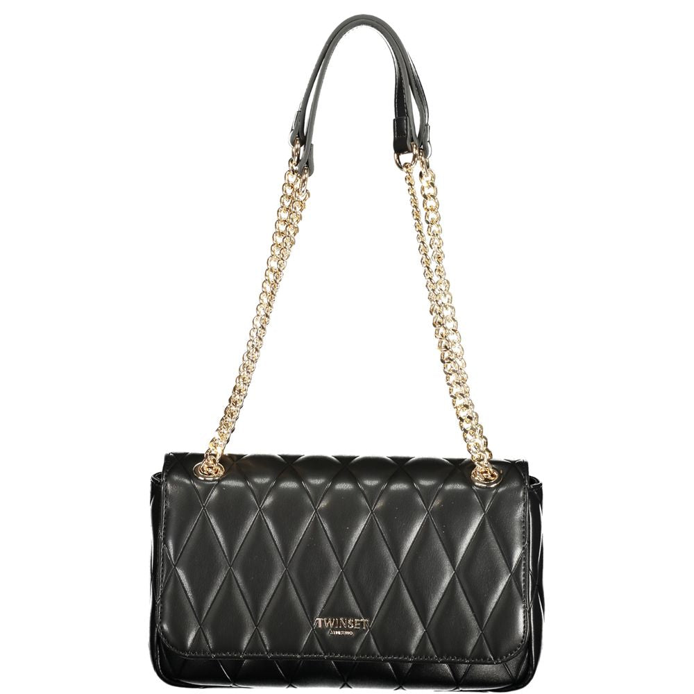 Twinset Black Polyurethane Handbag - Timeless Luxury Statement