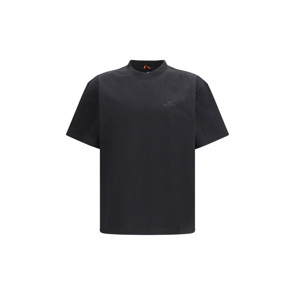 Experience the essence of sophistication with the Parajumpers Black Cotton T-Shirt, crafted from luxurious heavy cotton jersey for unparalleled comfort and timeless elegance.