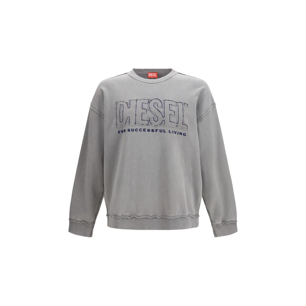 Diesel Gray Cotton Sweatshirt - Designer Urban Couture