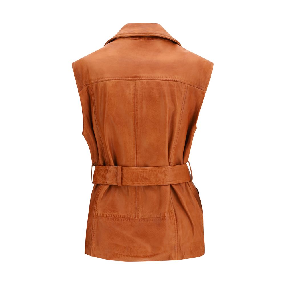 PINKO Brown Goatskin Clothing