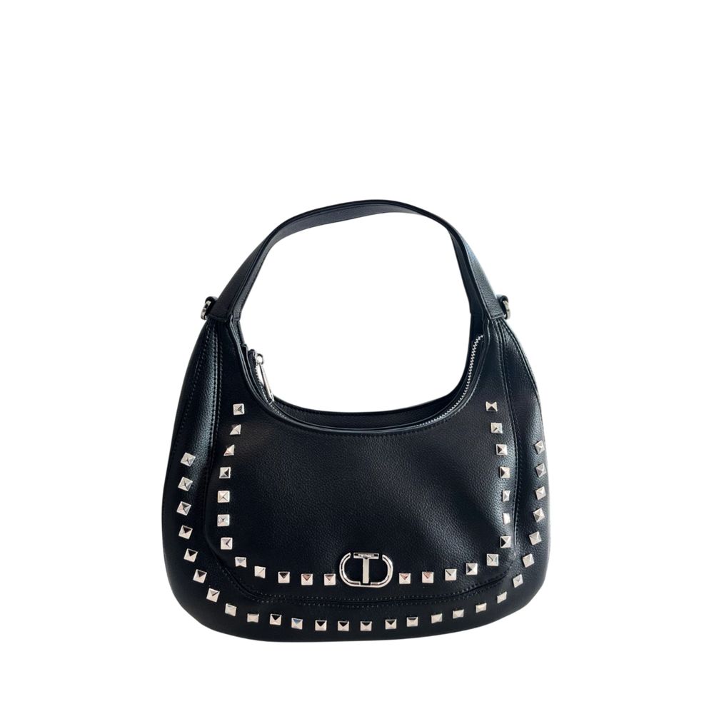 Twinset Black PU Shoulder Bag - Elevate Your Luxurious Style