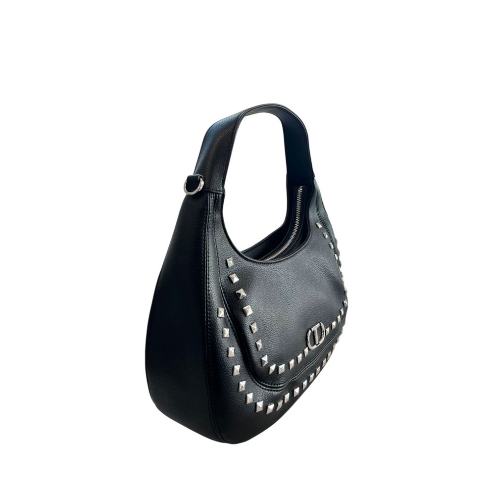 Twinset Black PU Shoulder Bag - Elevate Your Luxe Style