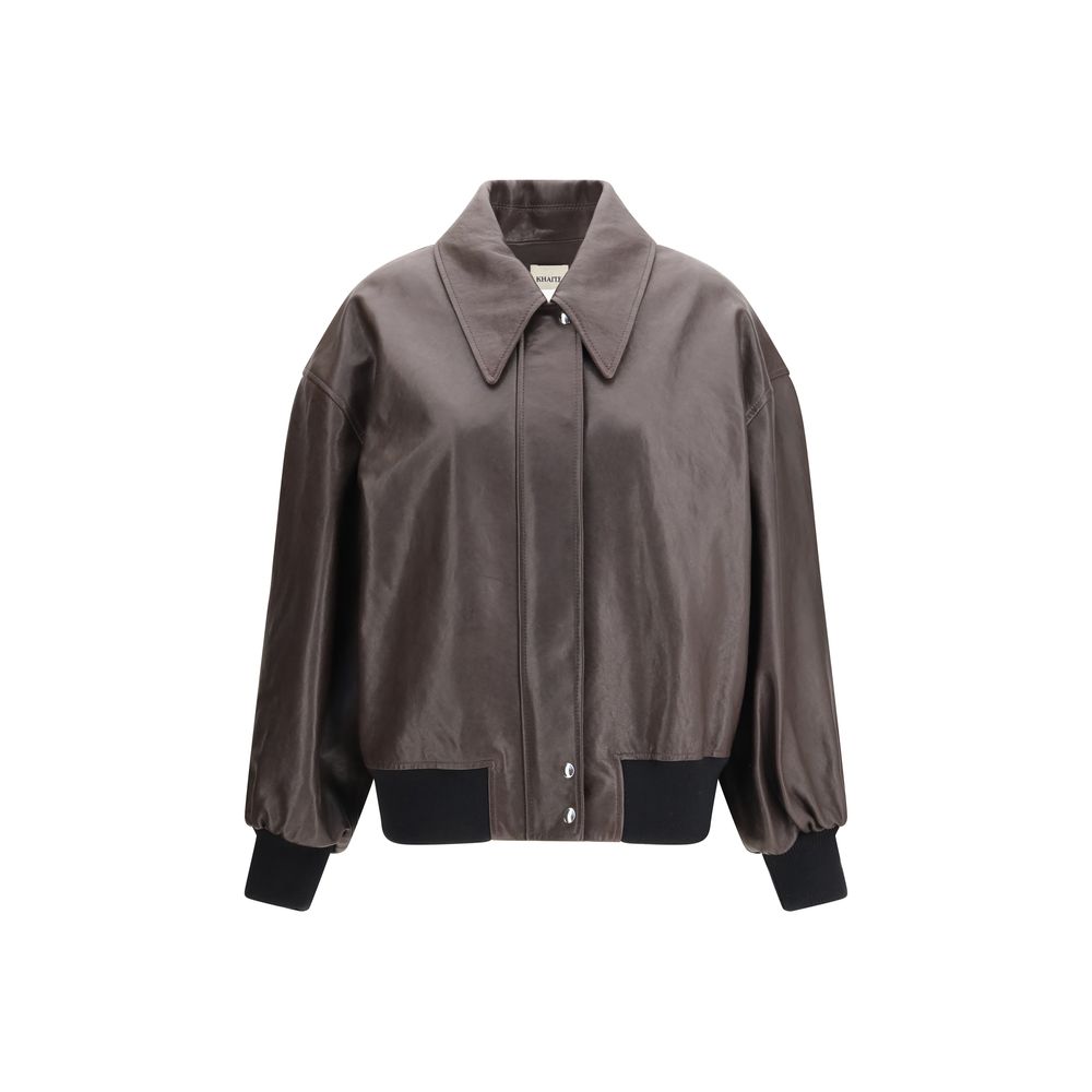 Khaite Brown Leather Jacket