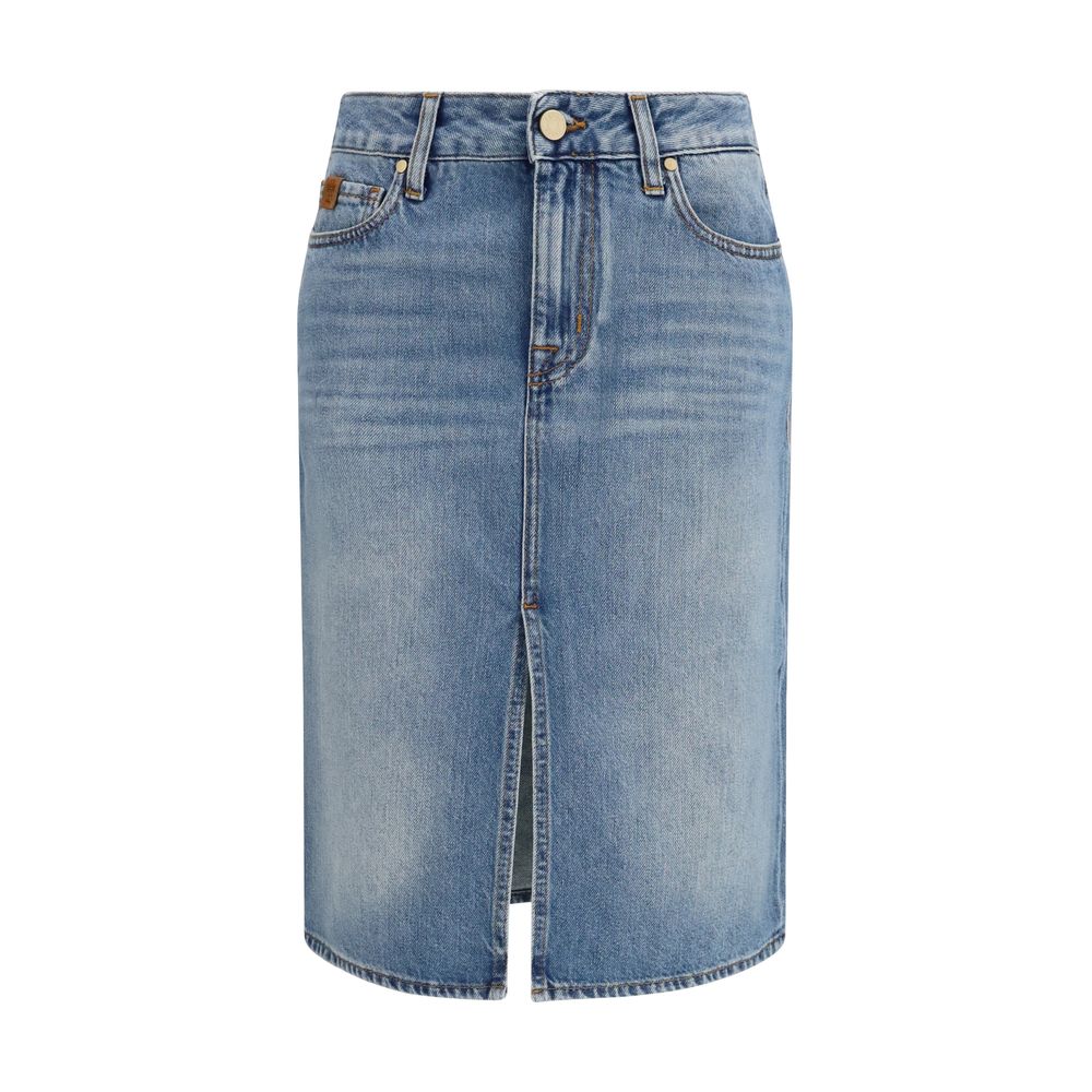 Jacob Cohen Blue Denim Skirt - Timeless Elegance in Cotton