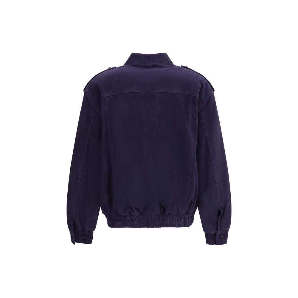 Blazé Milano Blue Lamb Bomber Jacket – Timeless Luxury Statement
