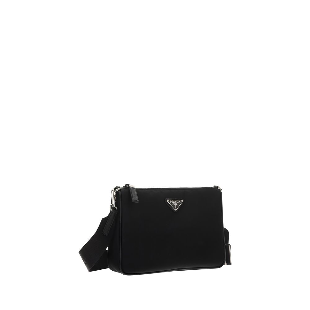 Prada Black Calf Leather Bos Taurus Shoulder Bag - Exquisite Luxury