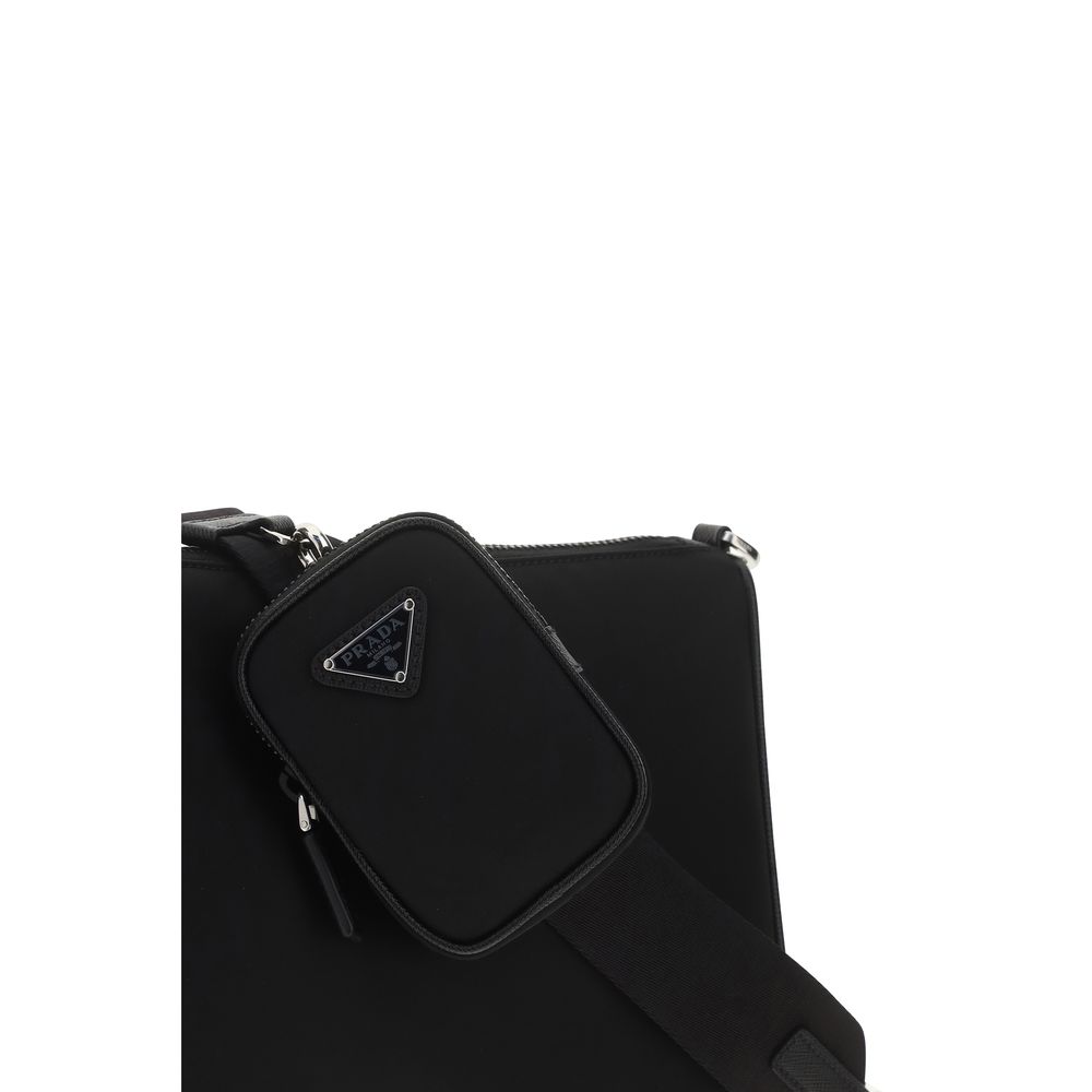 Prada Black Calf Leather Bos Taurus Shoulder Bag - Exquisite Luxury