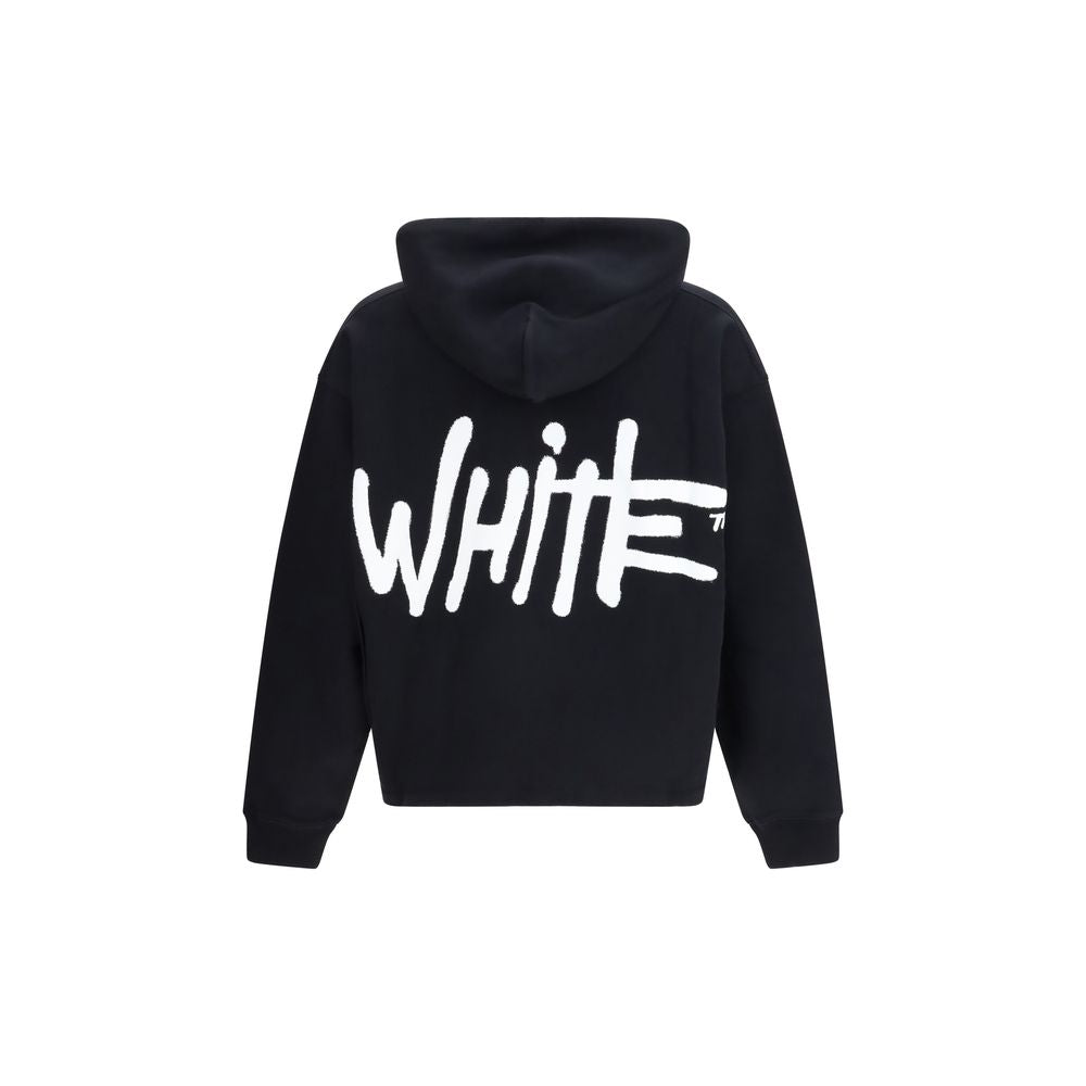 Indulge in the Off-White Black Cotton Sweatshirt, a luxurious blend of artistry and comfort from the SS26 collection, redefining modern streetwear elegance.