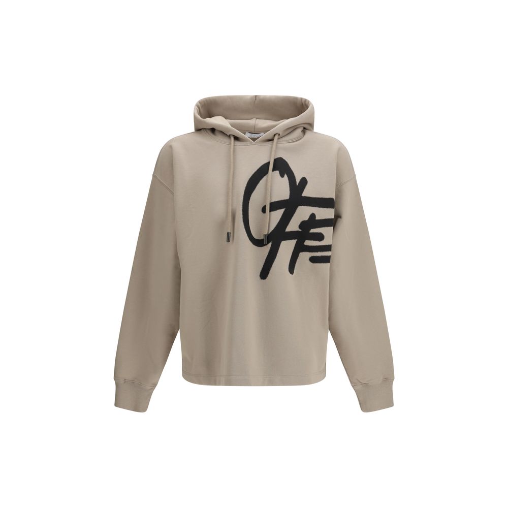 Elevate your style with the Off-White Beige Cotton Sweatshirt, a luxurious blend of comfort and artistry, perfect for the modern connoisseur seeking sophistication.