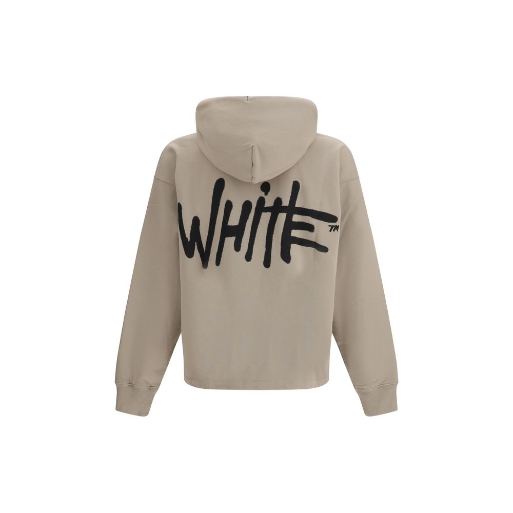 Elevate your wardrobe with the Off-White Beige Cotton Sweatshirt, a luxurious blend of comfort and style, showcasing exquisite craftsmanship for the modern connoisseur.