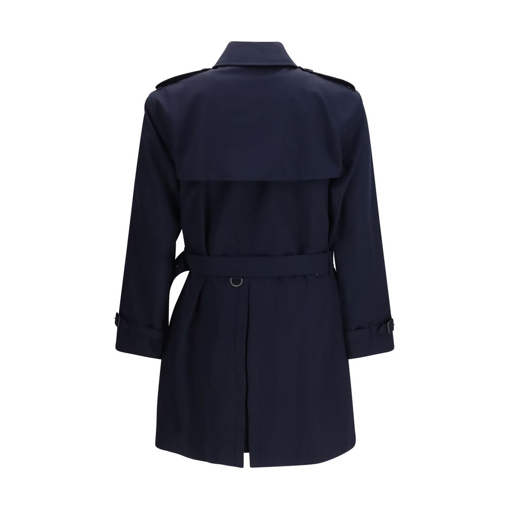 Burberry Blue Cotton Trench Coat - Artisanal Luxury Outerwear