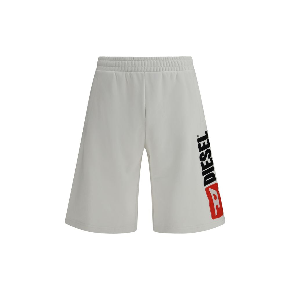 Diesel White Cotton Bermuda Shorts – Designer Luxury Redefined
