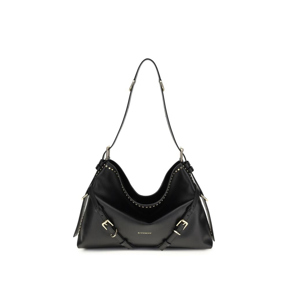 Givenchy Black Calf Leather Handbag – Artisanal Luxury Elegance
