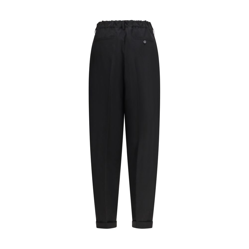 Marni Black Fleece Wool Casual Pants - Elevate Your Elegance