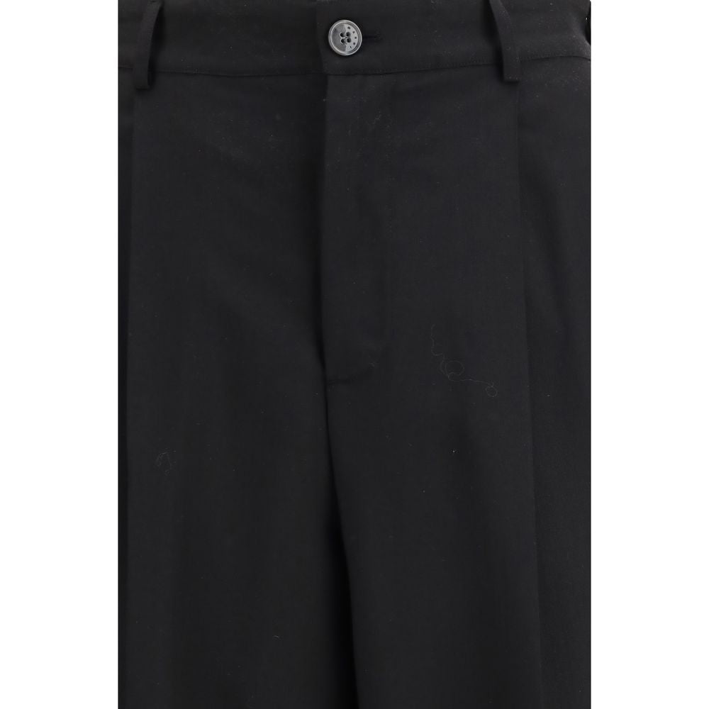 Marni Black Fleece Wool Casual Pants - Timeless Luxury Elegance