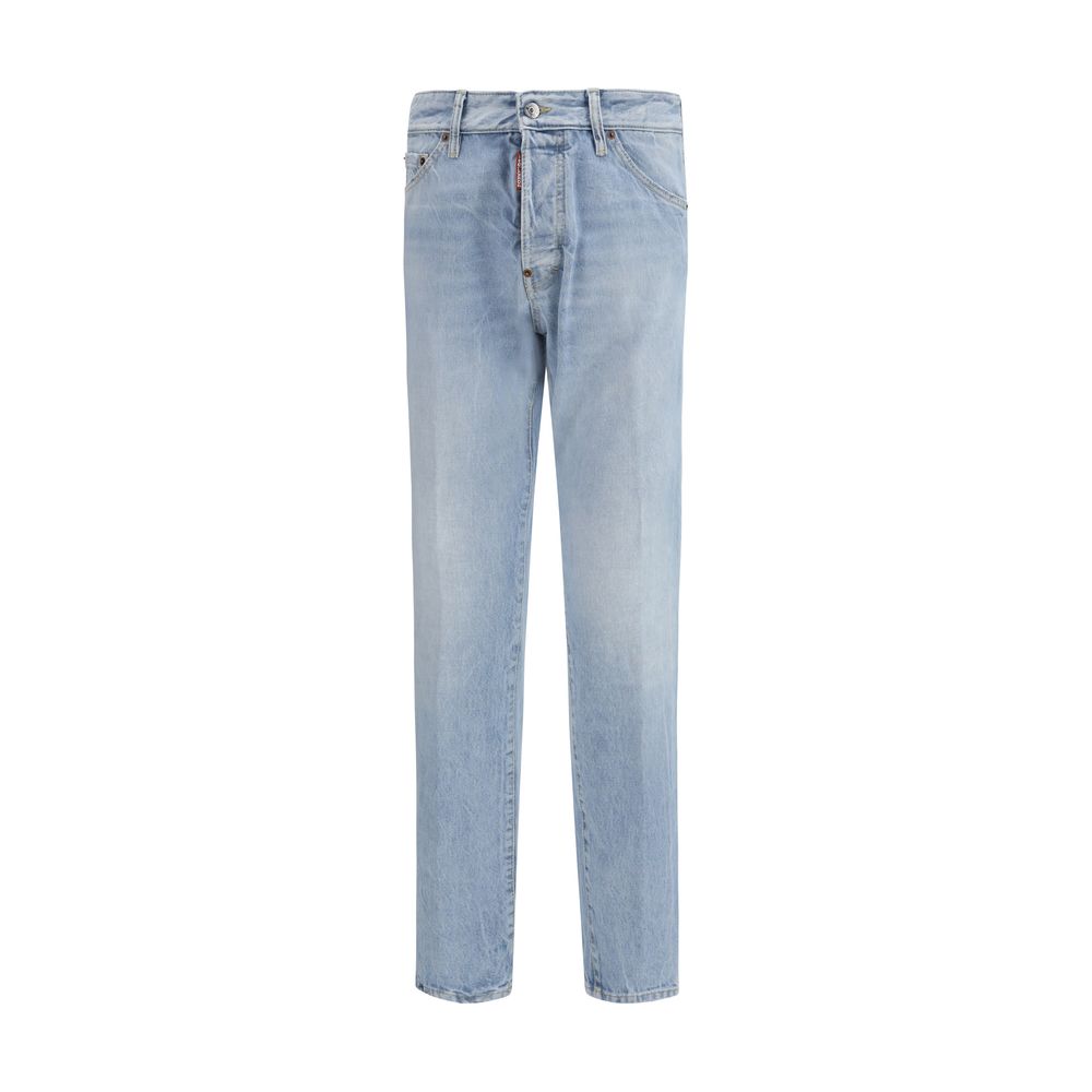 Elevate your style with Dsquared² Blue Cotton Straight-Leg Jeans, a luxurious blend of craftsmanship and urban sophistication, perfect for the discerning fashion connoisseur.