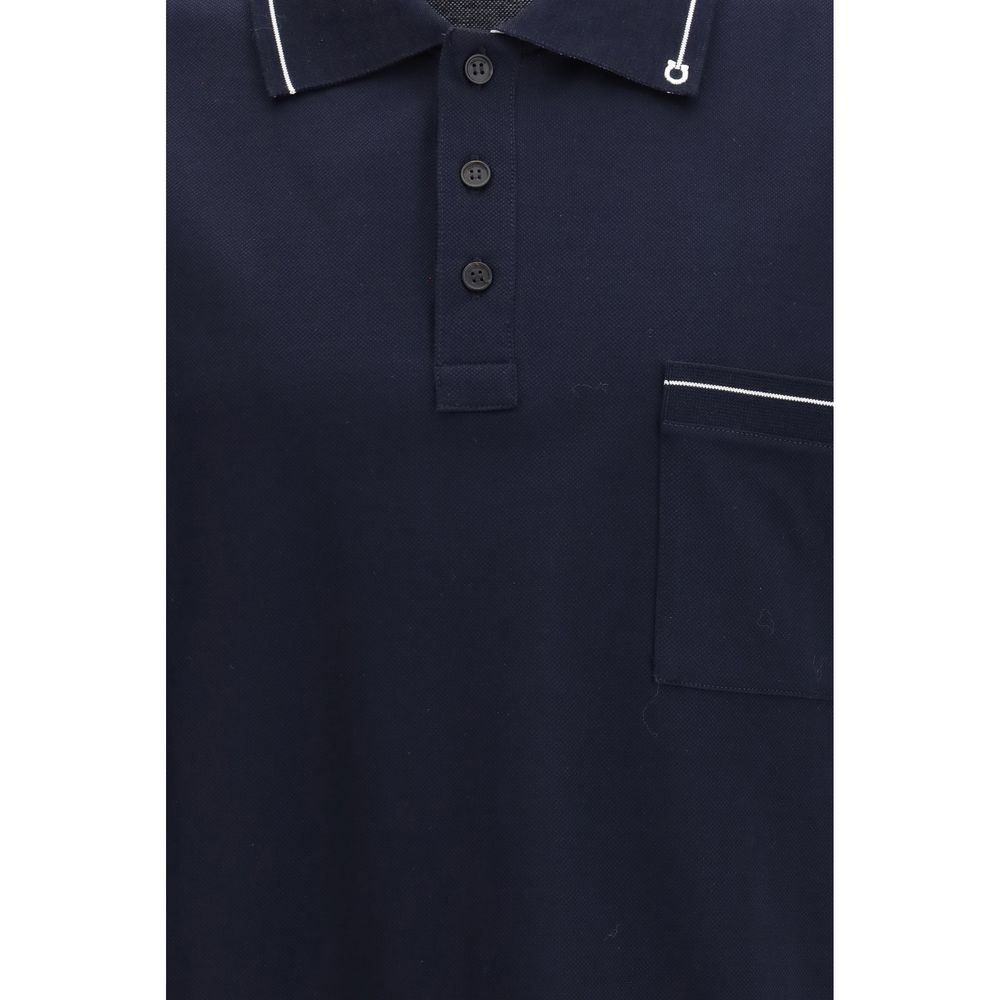 Ferragamo Blue Cotton Polo Shirt - Timeless Luxury Redefined