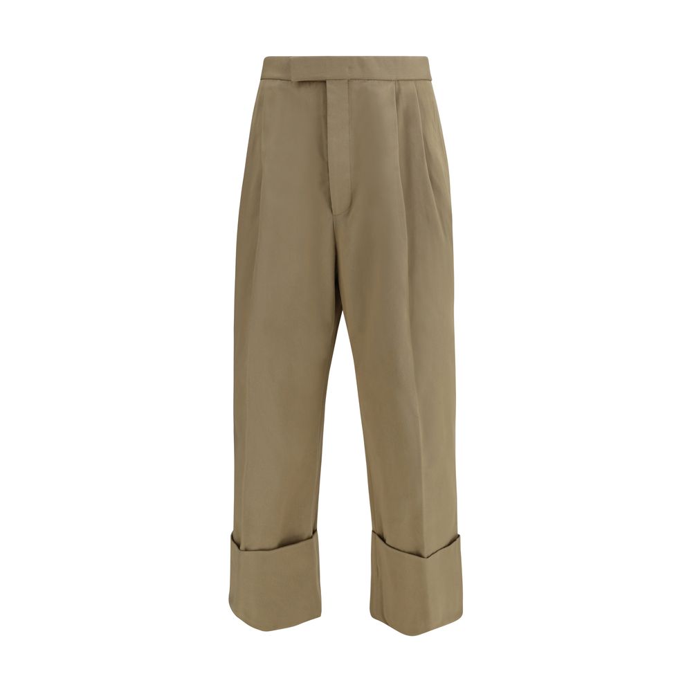 Thom Browne Beige Cotton Casual Pants - Exquisite Luxury Tailoring