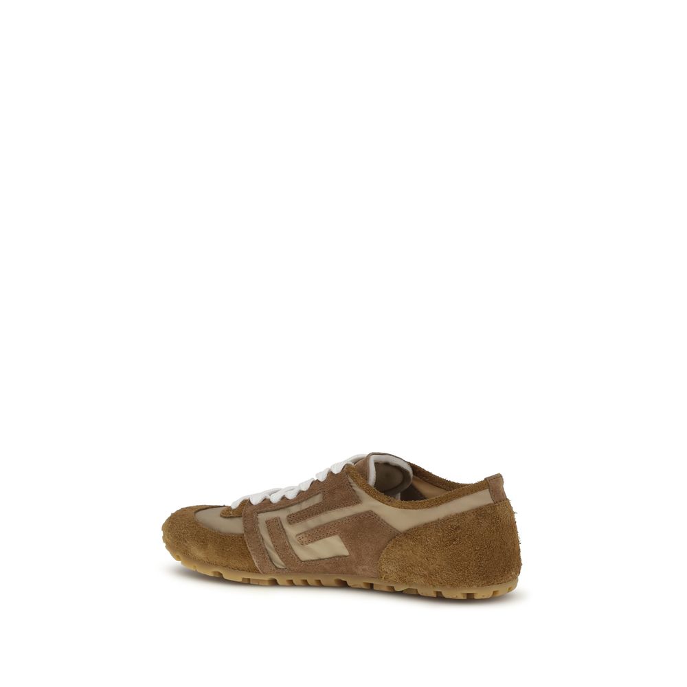 Experience the exquisite craftsmanship of Balmain's Beige Calf Leather Bos Taurus Athletic Sneakers, where luxury meets modern elegance for the discerning connoisseur.