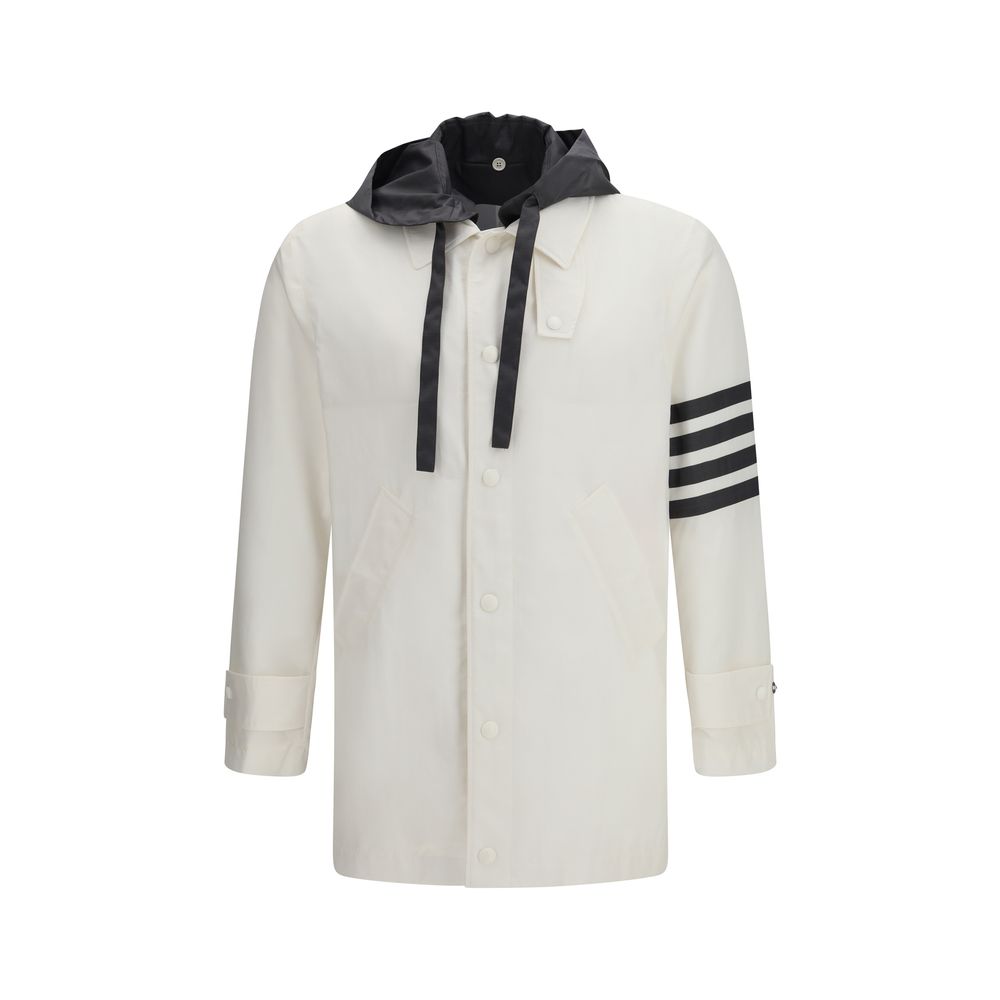 Thom Browne White Polyamide Sweatshirt - Effortless Luxury Elegance