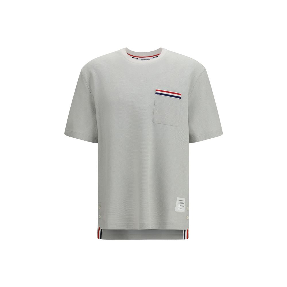 Thom Browne Gray Cotton T-Shirt - Luxe Casual Elegance